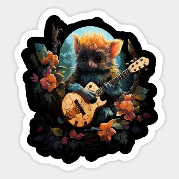 Tarsier Playing Guitar Sticker by JH Mart